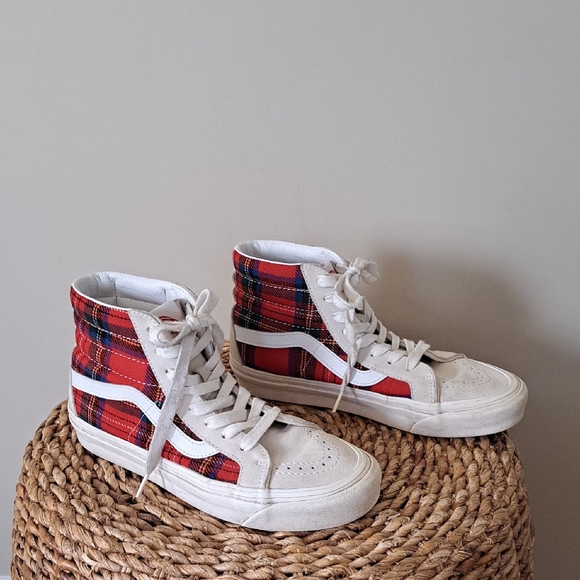Vans X Pendelton‎ Mens Sk8 Hi DX Anaheim Royal Stewart Tartan Plaid Sneakers M7